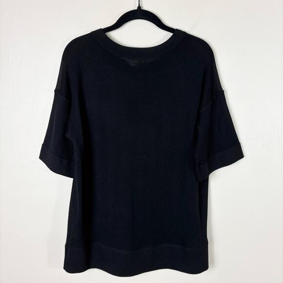 Everlane Black Relaxed Fit Lightweight Pure Wool Crewneck Short Sleeve T Shirt - Picture 9 of 11